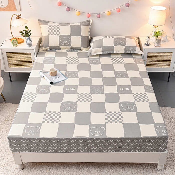 91家纺网 家纺一手货源 找家纺 床笠人家 2025新款全棉印花防水床笠防水隔尿透气-印花防水床笠 班尼熊