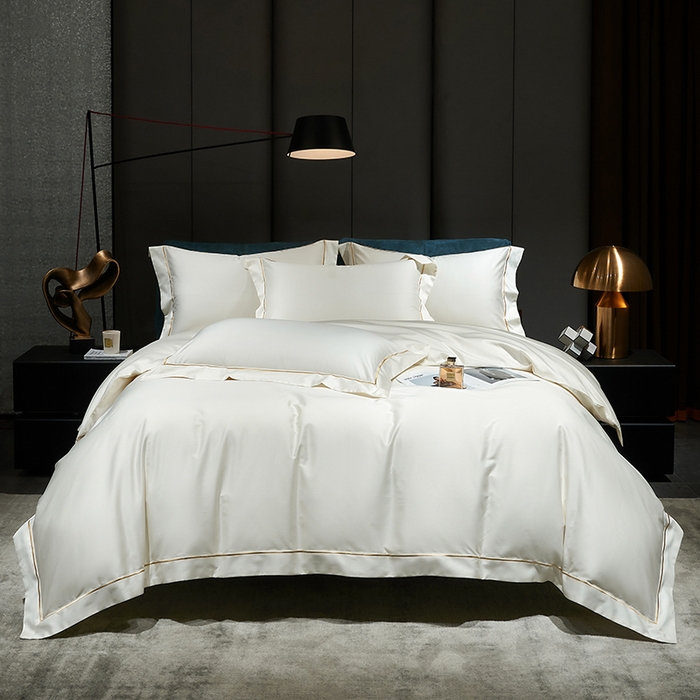 91家纺网 家纺一手货源 找家纺 榻尚家居 2024新款亲肤舒适海岛棉四件套--魅 魅-贵族白