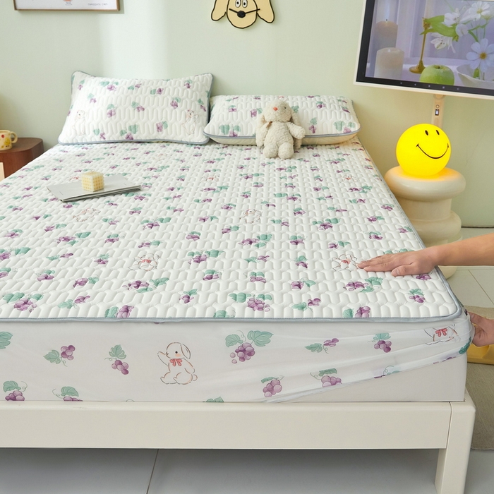 91家纺网 家纺一手货源 找家纺 LIFE.丽芙 2024年新品0.4乳胶凉席加厚床笠款三件套图片一 葡萄园