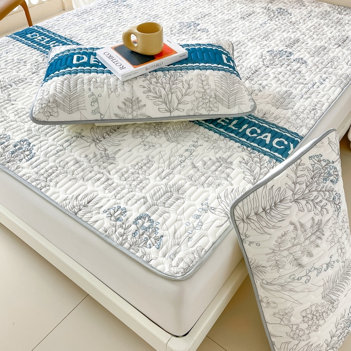 91家纺网 家纺一手货源 找家纺 LIFE.丽芙 2024年0.4乳胶凉席加厚条席款三件套＋凉感丝夏被可组合四件套图片二 格罗