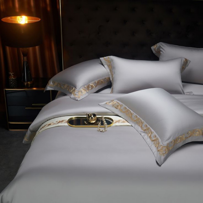 91家纺网 家纺一手货源 找家纺 （总）缔缦 2024新款定织新布种S140重磅刺绣四件套-罗莎