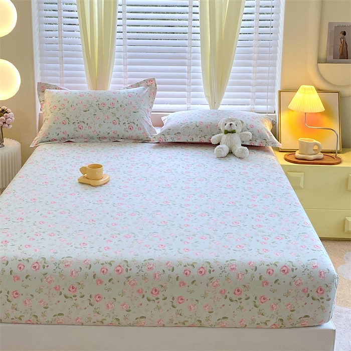 91家纺网 家纺一手货源 找家纺 宝齐莱家纺 2024新款13372全棉印花系列单品床笠 芬芳