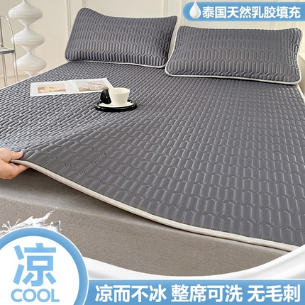 91家纺网 家纺一手货源 找家纺 （总）福来临家纺 2025新款A类纯色凉感丝含胶床席凉席夏被三件套