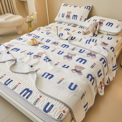 91家纺网 家纺一手货源 找家纺 （总）LIFE.丽芙 2024年0.4乳胶凉席加厚条席款三件套＋凉感丝夏被可组合四件套图片一