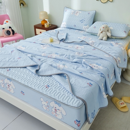 91家纺网 家纺一手货源 找家纺 （总）LIFE.丽芙 2024年新品0.4乳胶凉席加厚床笠款三件套+凉感丝夏被可组合四件套-图片一