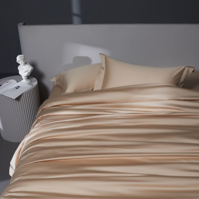 91家纺网 家纺一手货源 找家纺 2024新款定织新布种S120长绒棉四件套-黛西 卡其