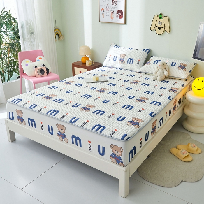 91家纺网 家纺一手货源 找家纺 LIFE.丽芙 2024年新品0.4乳胶凉席加厚床笠款三件套图片一 妙妙熊