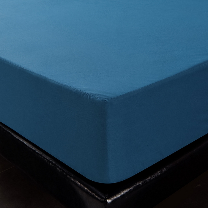 91家纺网 家纺一手货源 找家纺 床笠人家 2025新款全棉纯色防水床笠防水隔尿透气-纯色防水床笠 蓝色