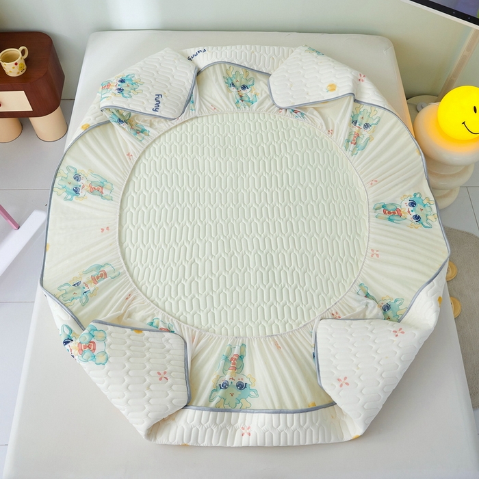 91家纺网 家纺一手货源 找家纺 LIFE.丽芙 2024年新品0.4乳胶凉席加厚床笠款三件套+凉感丝夏被可组合四件套-图片一 萌龙