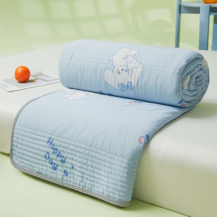 91家纺网 家纺一手货源 找家纺 LIFE.丽芙 2024年新品韩式风凉感丝夏被-跑量 快乐狗