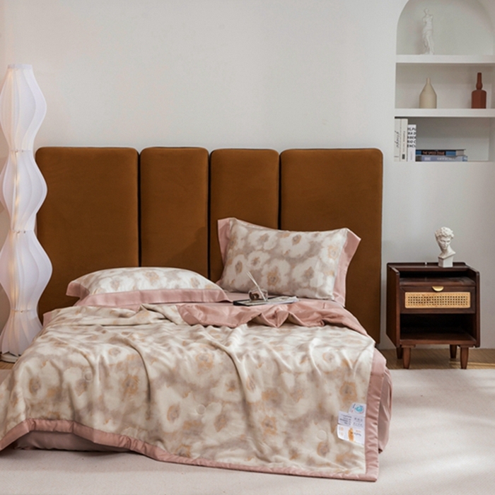 91家纺网 家纺一手货源 找家纺 黛舒家居 2024新款莱赛尔天丝大豆夏被四件套 未央