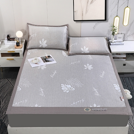 新月家纺（锦威郎） 2024新款防滑无纺布牛奶冰丝席 芭蕉叶 咖