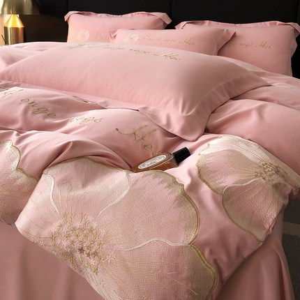 你好美丽 2025新款水洗真丝刺绣绮梦四件套 绮梦玉