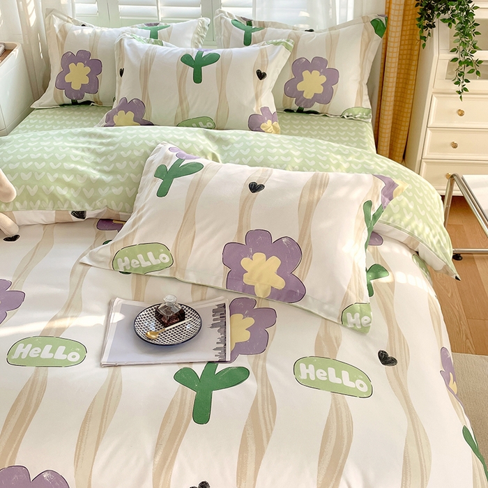 91家纺网 家纺一手货源 找家纺 美宜家 2025新款植物羊绒加厚斜纹磨毛单被套 春意阑珊