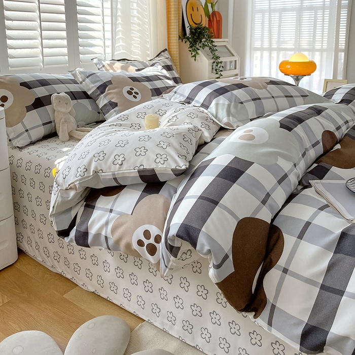 91家纺网 家纺一手货源 找家纺 美宜家 2025新款植物羊绒加厚斜纹磨毛单被套 格致花韵