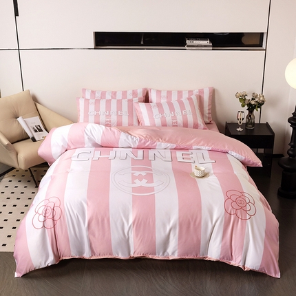 91家纺网 家纺一手货源 找家纺 摩卡家纺 2024新品水洗真丝轻奢系列 山茶-粉