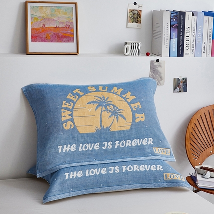 91家纺网 家纺一手货源 找家纺 （总）美宜家 2025新款全棉四层纱布中国风枕巾