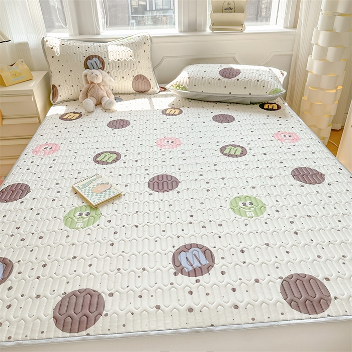 91家纺网 家纺一手货源 找家纺 慕尚家纺 2025新款凉感丝印花乳胶凉席 m豆