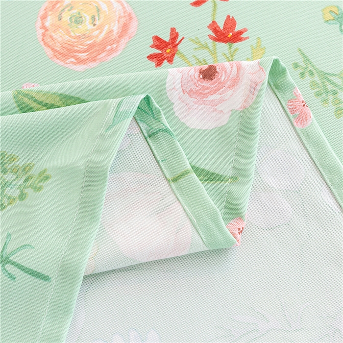 91家纺网 家纺一手货源 找家纺 金泰莱 2025新款印花竹纤维凉席三件套软凉席竹席盖毯子 繁花似锦-绿