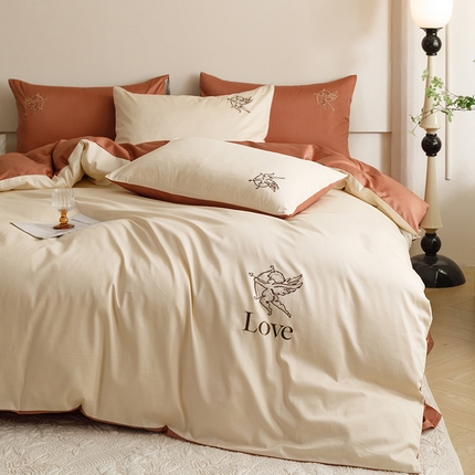 91家纺网 家纺一手货源 找家纺 （总）首尔家纺 2024新款全棉精梳棉纯棉刺绣四件套--爱神系列