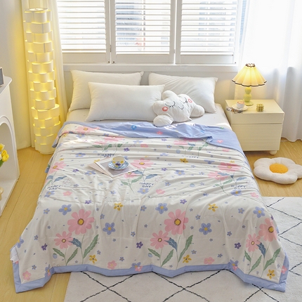 德芙 2024新款全棉小碎花夏被被子被芯 风光旖旎