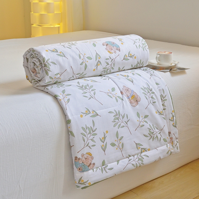 91家纺网 家纺一手货源 找家纺 德芙 2024新款全棉小碎花夏被被子被芯 琪花玉树