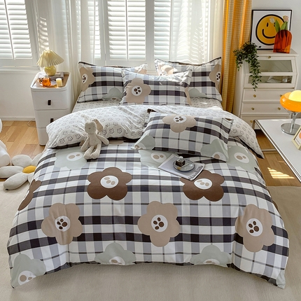 美宜家 2025新款植物羊绒加厚斜纹磨毛单被套 格致花韵