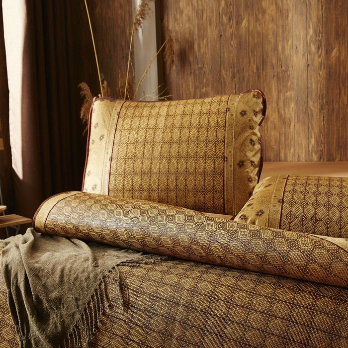 91家纺网 家纺一手货源 找家纺 （总）新月家纺（锦威郎） 2024新款罗马格藤席凉席