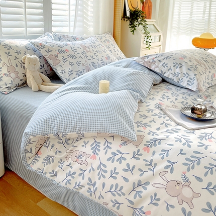 美宜家 2025新款植物羊绒加厚斜纹磨毛单被套 萌萌兔