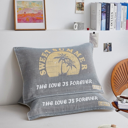 91家纺网 家纺一手货源 找家纺 （总）美宜家 2025新款全棉四层纱布中国风枕巾