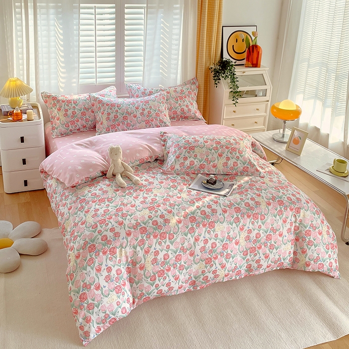 91家纺网 家纺一手货源 找家纺 美宜家 2025新款植物羊绒加厚斜纹磨毛单被套 甜蜜兔