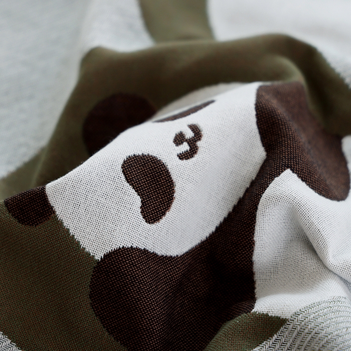 91家纺网 家纺一手货源 找家纺 朴尔毛巾被2024年新品全棉细纱编织纹AB版透气枕巾 花萌萌-绿52*78cm