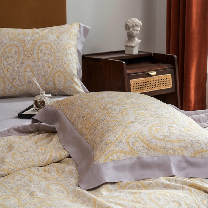 91家纺网 家纺一手货源 找家纺 黛舒家居 2024新款莱赛尔天丝大豆夏被四件套 繁花