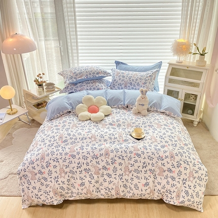 91家纺网 家纺一手货源 找家纺 （总）美宜家 2025新款140克小清新磨毛印花学生四件套