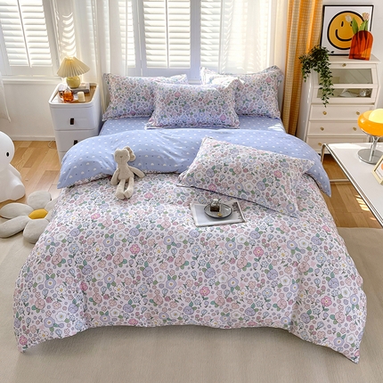 美宜家 2025新款植物羊绒加厚斜纹磨毛单被套 紫菀