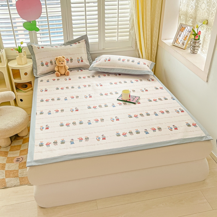 91家纺网 家纺一手货源 找家纺 星座-2025大斜纹复合冰丝凉席 萌熊印象