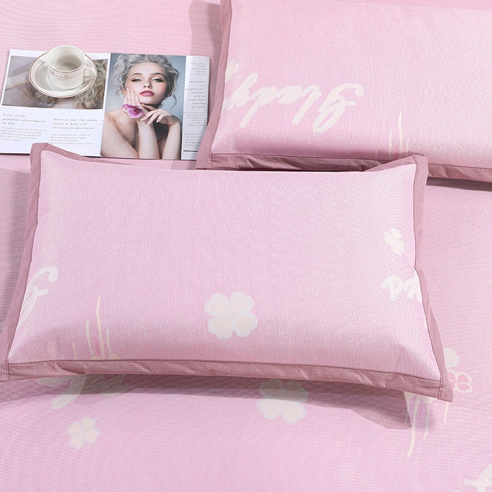 91家纺网 家纺一手货源 找家纺 新月家纺（锦威郎） 2024新款防滑无纺布牛奶冰丝席 四叶草