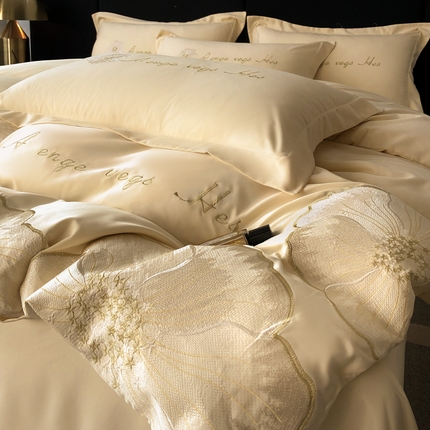 91家纺网 家纺一手货源 找家纺 （总）你好美丽 2025新款水洗真丝刺绣绮梦四件套