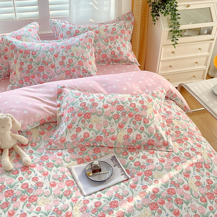 91家纺网 家纺一手货源 找家纺 美宜家 2025新款植物羊绒加厚斜纹磨毛单被套 甜蜜兔