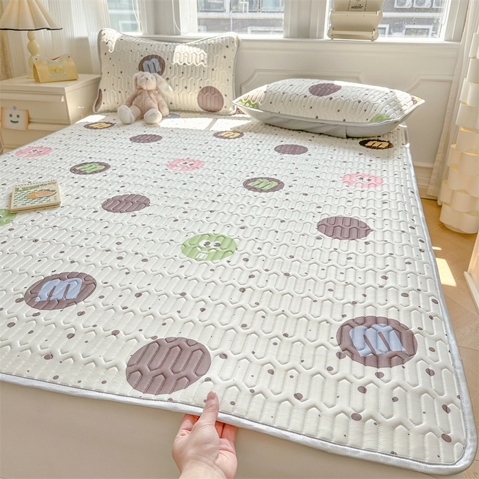 91家纺网 家纺一手货源 找家纺 慕尚家纺 2025新款凉感丝印花乳胶凉席 m豆