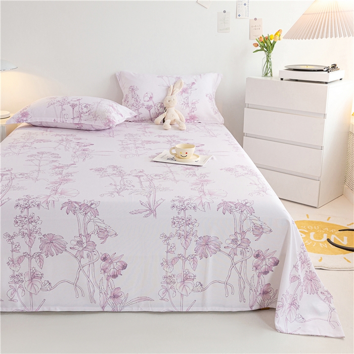 91家纺网 家纺一手货源 找家纺 金泰莱 2025新款印花竹纤维凉席三件套软凉席竹席盖毯子 彩韵-粉