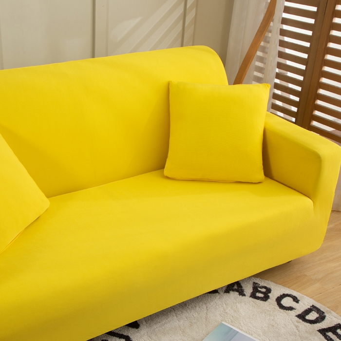 91家纺网 家纺一手货源 找家纺 兴妮雅家纺 2024新款凉感丝沙发套 凉感丝黄色