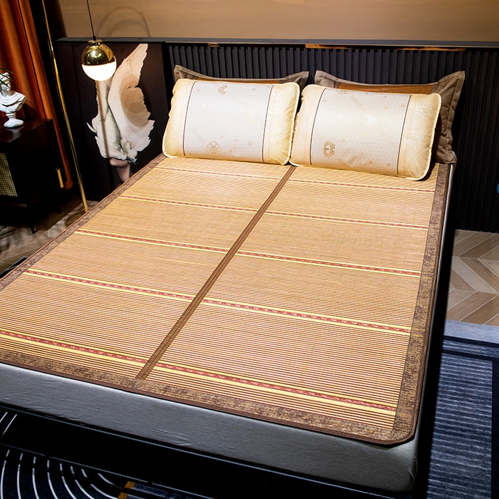 91家纺网 家纺一手货源 找家纺 新月家纺（锦威郎） 2024新款夏季竹席冰藤折叠双面席子 黄金海岸2