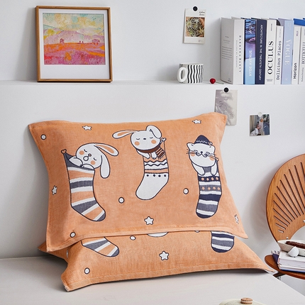 91家纺网 家纺一手货源 找家纺 （总）美宜家 2025新款全棉四层纱布中国风枕巾