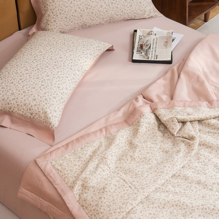 91家纺网 家纺一手货源 找家纺 黛舒家居 2024新款莱赛尔天丝大豆夏被四件套 艾恩