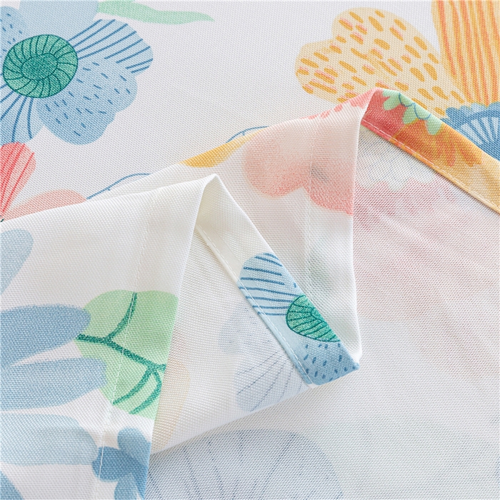 91家纺网 家纺一手货源 找家纺 金泰莱 2025新款印花竹纤维凉席三件套软凉席竹席盖毯子 青鸢