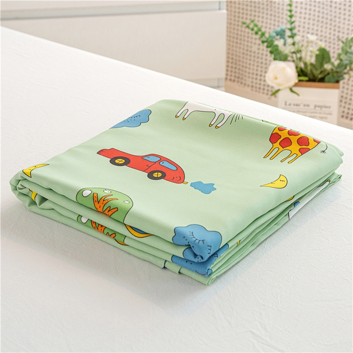 91家纺网 家纺一手货源 找家纺 金泰莱 2025新款印花竹纤维凉席三件套软凉席竹席盖毯子 动物派对