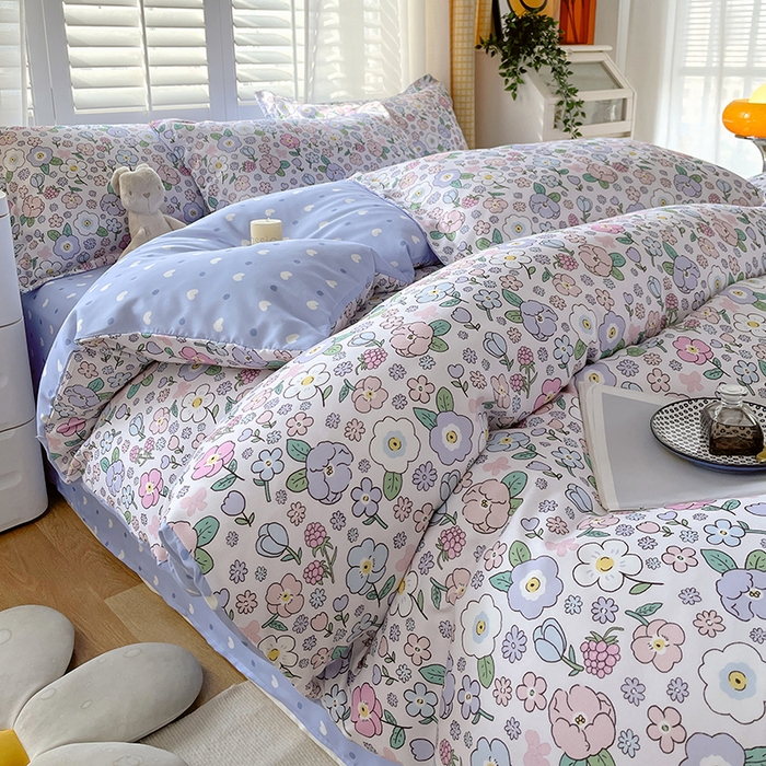 91家纺网 家纺一手货源 找家纺 美宜家 2025新款植物羊绒加厚斜纹磨毛单被套 紫菀