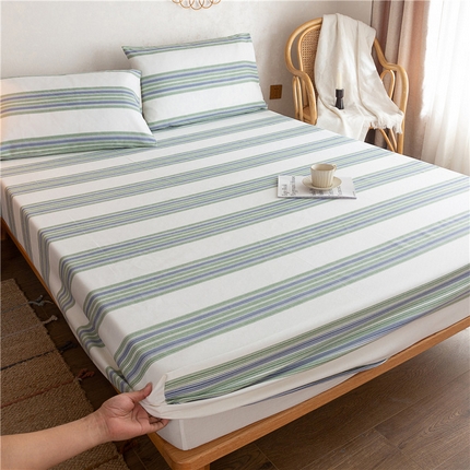 91家纺网 家纺一手货源 找家纺 金泰莱 2025新款全棉老粗布床笠纯棉床笠全棉床笠 满江