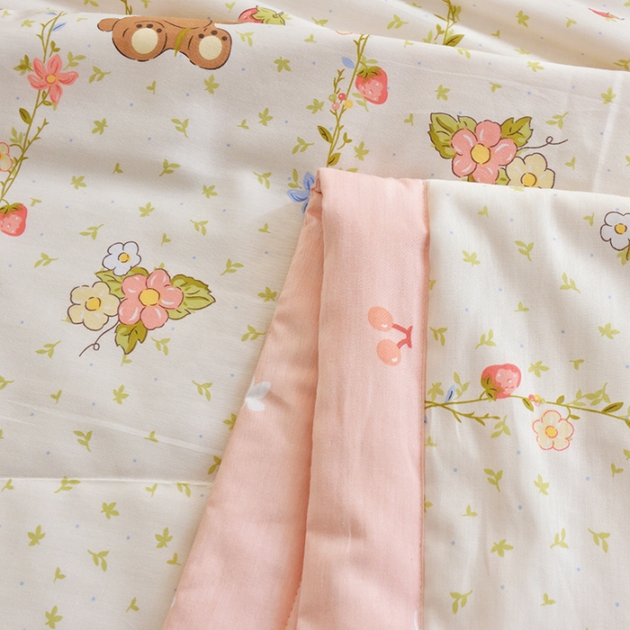 91家纺网 家纺一手货源 找家纺 德芙 2024新款全棉小碎花夏被被子被芯 竹烟波月